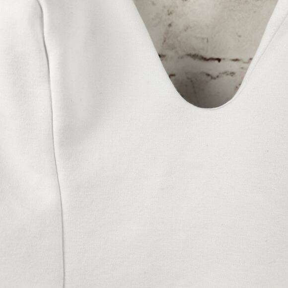 AREA Grape Cluster Dress in White Sleeveless Beaded Straps Medium Mini Deep V - Picture 14 of 14